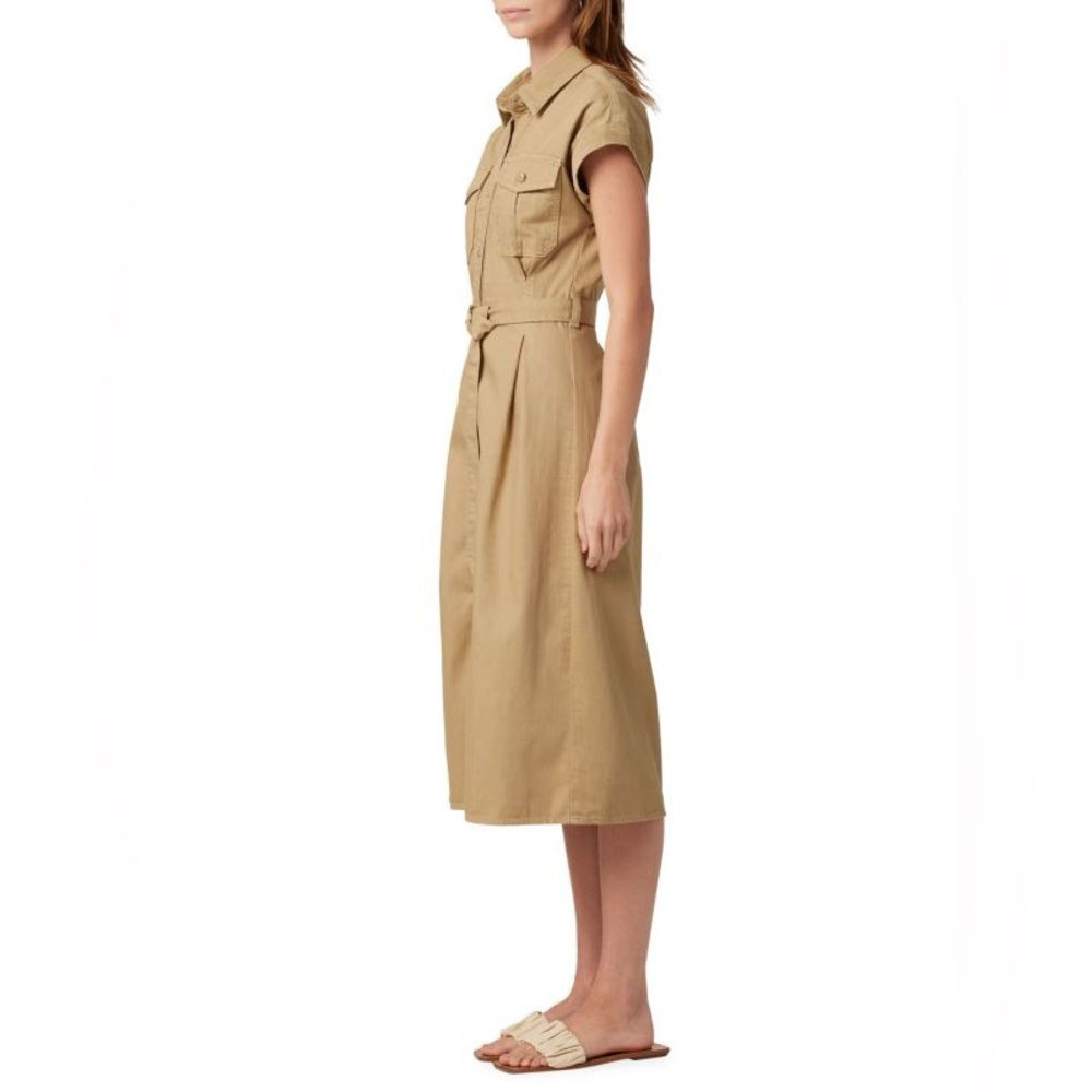 Joes Jeans Dress | The Pleated Safari Spring Midi-Dress in Color Hazelwood Sz S - Picture 7 of 8
